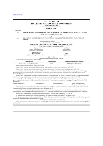 Thumbnail Cogent Communications
 10-K Annual Report 2021