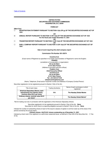 Vorschaubild Inventiva Pharma 20-F Jahresbericht 2021