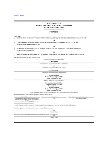 Thumbnail Zhihu 20-F Annual Report 2021