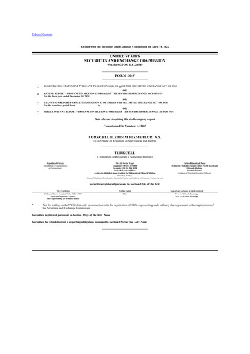 Thumbnail Turkcell 20-F Annual Report 2021