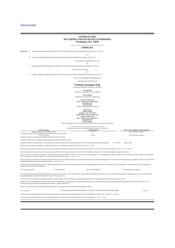 Thumbnail Vertical Aerospace 20-F Annual Report 2021