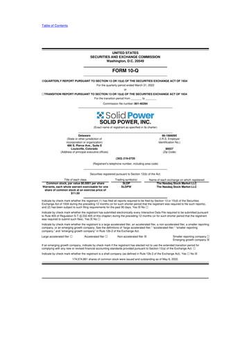 Thumbnail Solid Power 10-Q Quarterly Report FY 