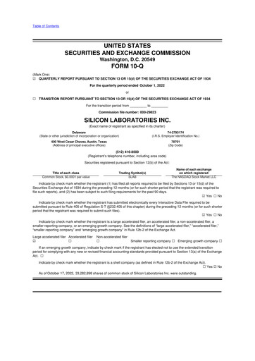 Thumbnail Silicon Labs
 10-Q Quarterly Report FY2022 