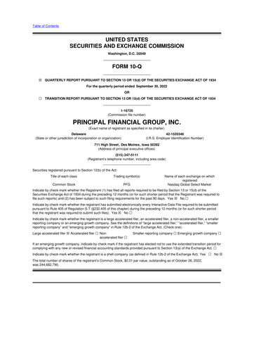 Thumbnail Principal Financial Group 10-Q Quarterly Report FY2022 