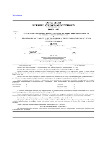 Thumbnail AECOM 10-K Annual Report 2022