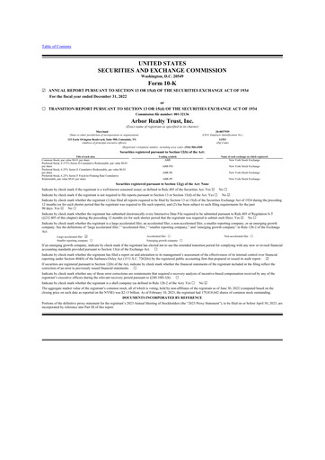 Thumbnail Arbor Realty Trust
 10-K Annual Report 2022