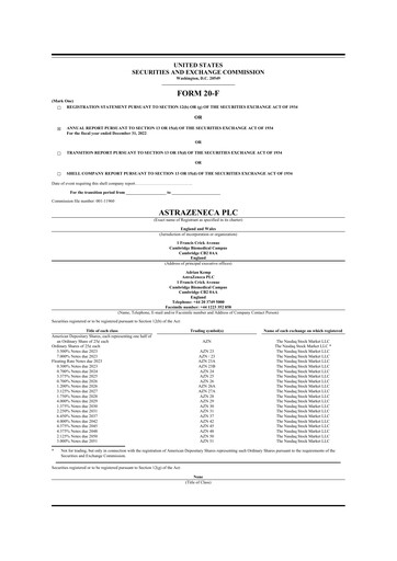 Thumbnail AstraZeneca 20-F Annual Report 2022