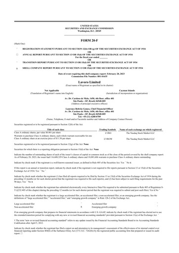 Thumbnail Lavoro 20-F Annual Report 