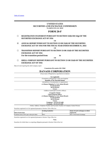 Thumbnail Danaos 20-F Annual Report 2022