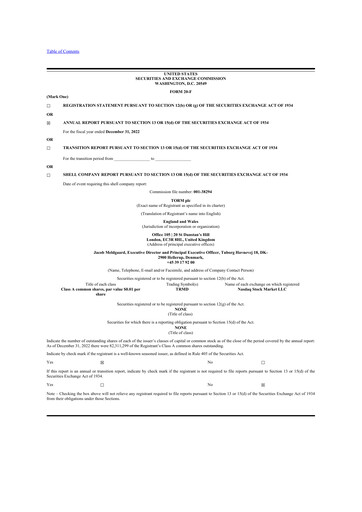 Thumbnail TORM 20-F Annual Report 2022