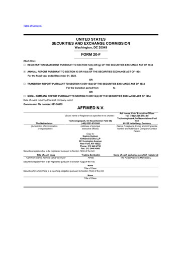 Thumbnail Affimed
 20-F Annual Report 2022