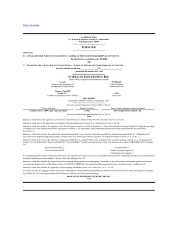 Thumbnail Interlink Electronics 10-K Annual Report 2022