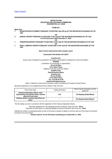 Vorschaubild Inventiva Pharma 20-F Jahresbericht 2022