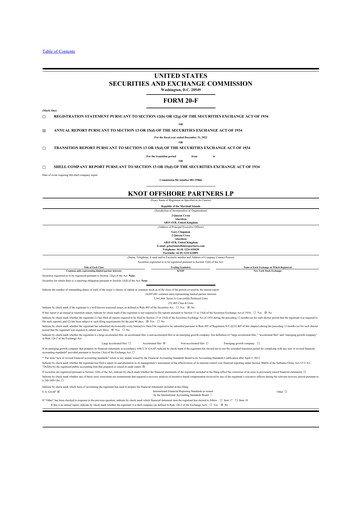 Thumbnail KNOT Offshore Partners 20-F Annual Report 2022