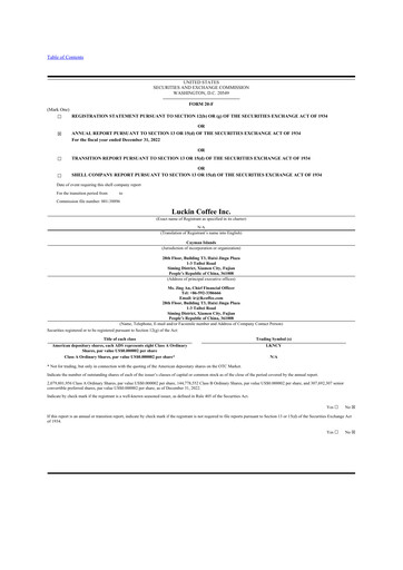 Miniature Luckin Coffee 20-F Rapport annuel 2022