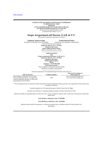 Thumbnail Grupo Aeroportuario del Sureste
(ASUR) 20-F Annual Report 2022