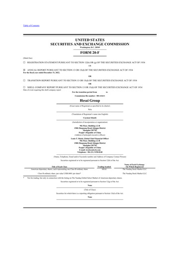 Thumbnail Hesai Group 20-F Annual Report 2022