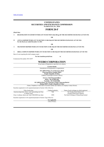 Thumbnail Weibo 20-F Annual Report 2022