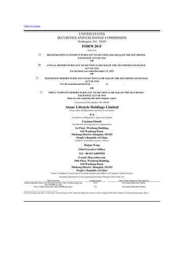 Thumbnail Atour Lifestyle 20-F Annual Report 2022