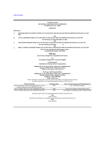 Thumbnail NIO 20-F Annual Report 2022