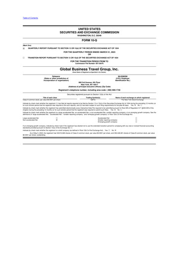 Thumbnail Global Business Travel Group 10-Q Quarterly Report FY2022 