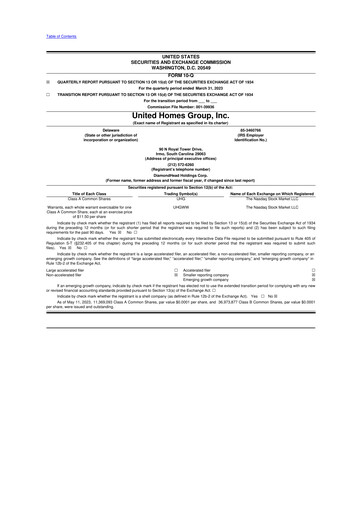 Vorschaubild United Homes Group 10-Q Quartalsbericht 2023 