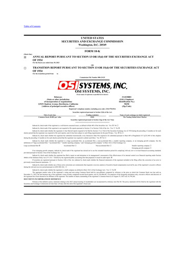 Thumbnail OSI Systems
 10-K Annual Report 2023