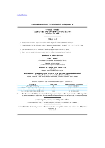 Thumbnail Sasol 20-F Annual Report 2023