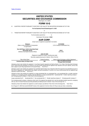 Thumbnail AAR 10-Q Quarterly Report FY2023 
