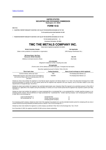 Vorschaubild The Metals Company 10-Q Quartalsbericht 2023 