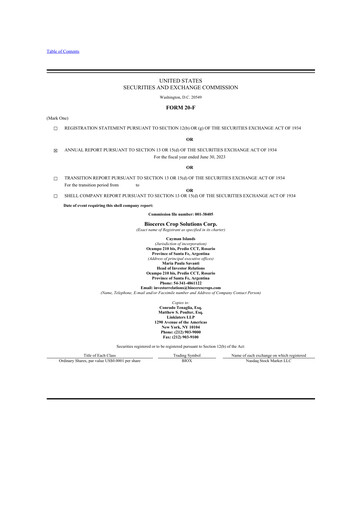 Thumbnail Bioceres Crop Solutions
 20-F Annual Report 2023