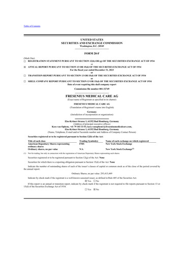 Thumbnail Fresenius Medical Care 20-F Annual Report 2023