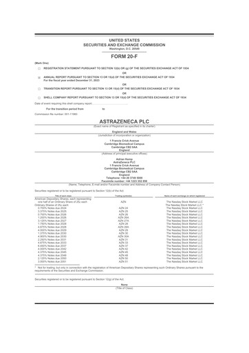 Thumbnail AstraZeneca 20-F Annual Report 2023