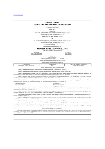 Thumbnail Monster Beverage 10-K Annual Report 2023