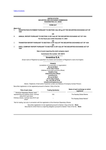 Vorschaubild Inventiva Pharma 20-F Jahresbericht 2023