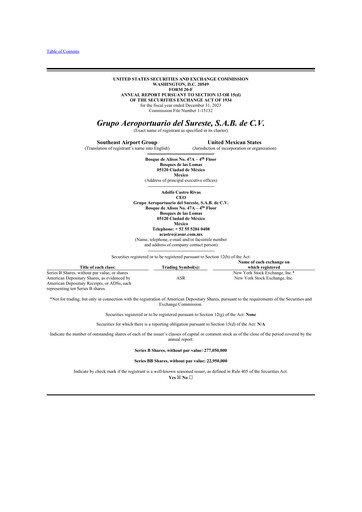 Thumbnail Grupo Aeroportuario del Sureste
(ASUR) 20-F Annual Report 2023