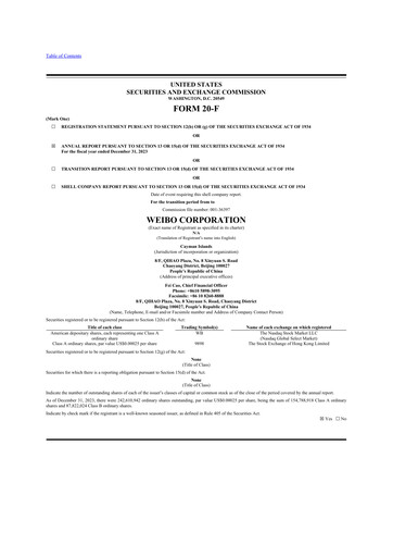 Thumbnail Weibo 20-F Annual Report 2023