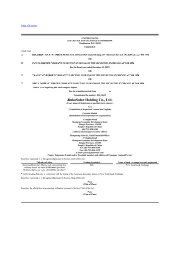 Thumbnail Jinko Solar 20-F Annual Report 2023