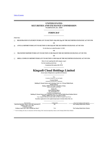 Miniature Kingsoft Cloud 20-F Rapport annuel 2023