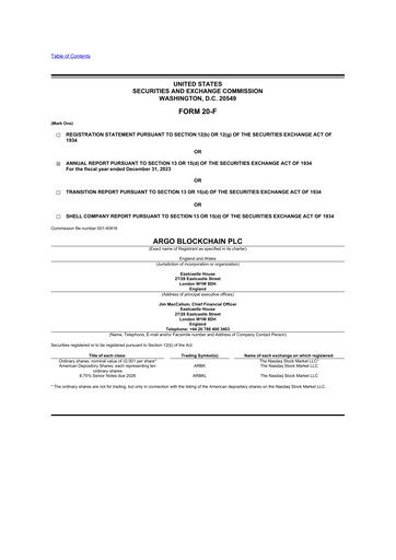 Thumbnail Argo Blockchain 20-F Annual Report 2023