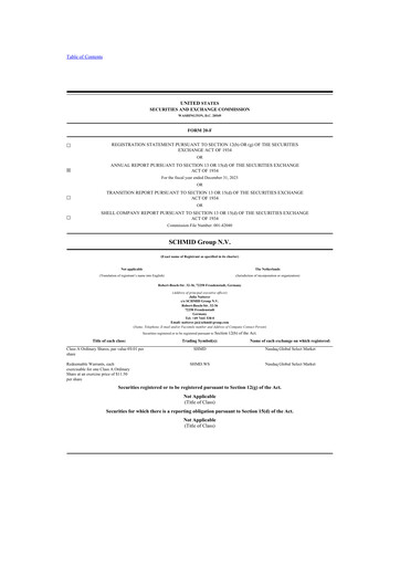 Thumbnail SCHMID Group 20-F Annual Report 2023