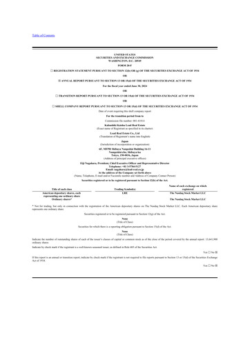 Vorschaubild Lead Real Estate 20-F Jahresbericht 2024