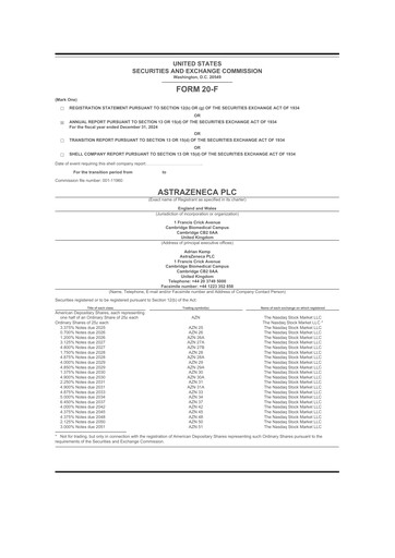 Thumbnail AstraZeneca 20-F Annual Report 2024