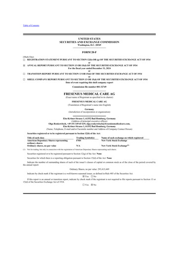 Thumbnail Fresenius Medical Care 20-F Annual Report 2024