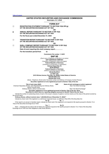 Thumbnail SAP 20-F Annual Report 2024