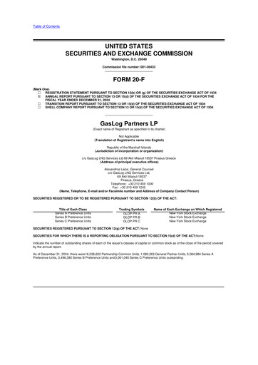 Thumbnail GasLog Partners LP 20-F Annual Report 2024