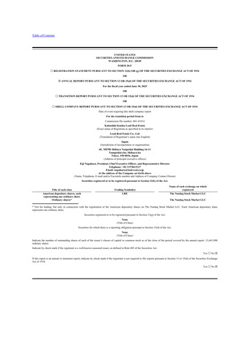 Vorschaubild Lead Real Estate 20-F Jahresbericht 2025