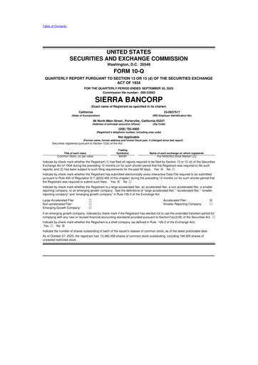 Thumbnail Sierra Bancorp
 10-Q Quarterly Report FY2025 