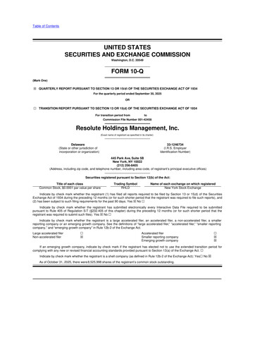 Thumbnail Resolute Holdings Management 10-Q Quarterly Report FY2025 