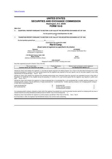 Thumbnail Hut 8 10-Q Quarterly Report FY2025 